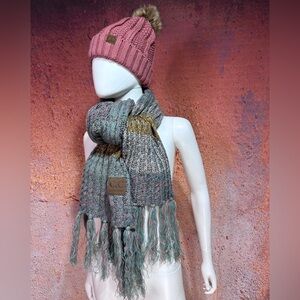 NWT C.C Multicolor Knit Scarf & Hat